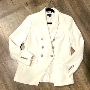 Brand new Express women white Blazer size medium with silver decorative buttons